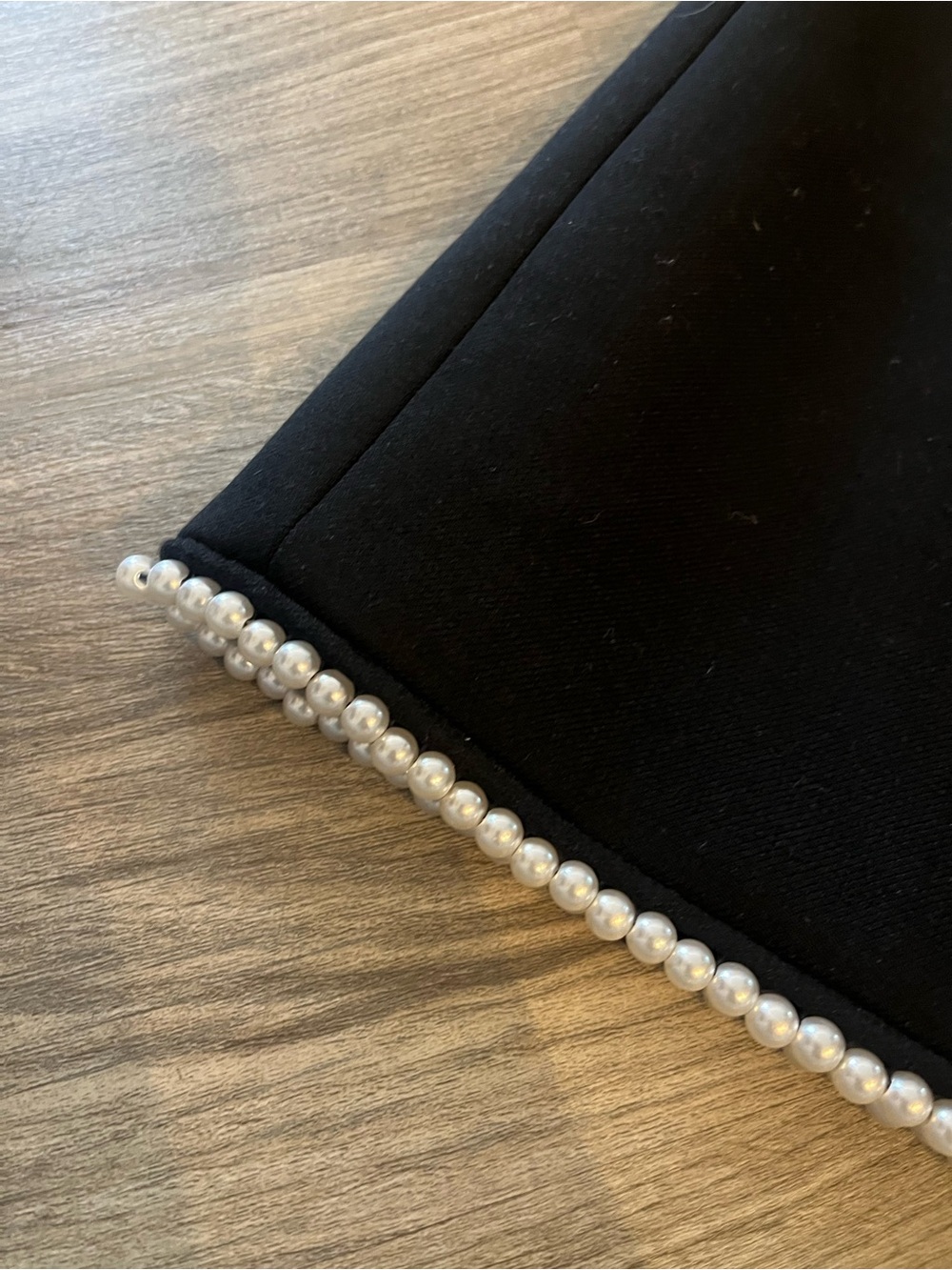 Sandro Paris Pearl-Trim Black Mini Skirt - Picture 2 of 6
